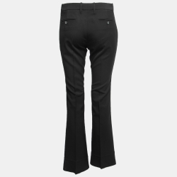 Pre Owned Gucci Black Wool Flared Trousers M