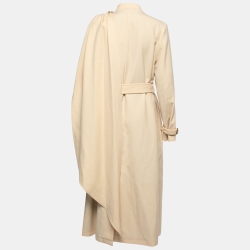 Gucci Beige Wool Draped Belted Layered Coat S 