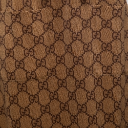 Pre Owned Gucci Brown GG Monogram Jersey Ruffled Hem Midi Skirt XS