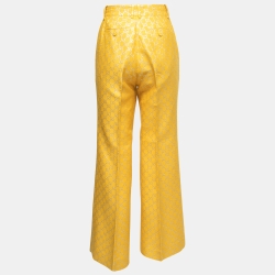 Vintage GUCCI Track Pants Yellow Cotton Women's Cargo Trousers Size ~S