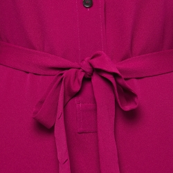 مملوكة مسبقًا Gucci Purple Silk Belted Shirt Dress M