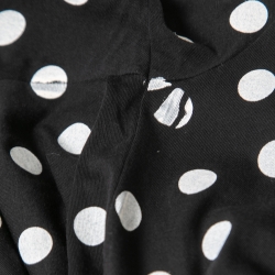 Pre Owned Gucci Black Polka-Dot Print Cotton Logo T-Shirt XS