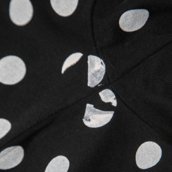 Pre Owned Gucci Black Polka-Dot Print Cotton Logo T-Shirt XS