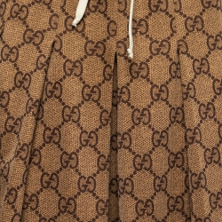 Pre Owned Gucci Brown GG Technical Jersey Pleated Skirt XL