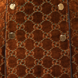 Pre Owned Gucci Brown GG Velvet Midi Skirt S
