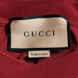 Pre Owned Gucci Red Cotton 1921 Print T-Shirt S