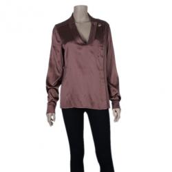 مملوكة مسبقًا قميض غوتشي حرير بني M