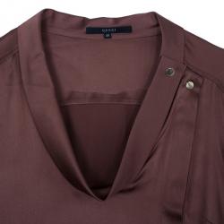 مملوكة مسبقًا قميض غوتشي حرير بني M