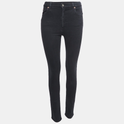 Gucci Black Stretch Denim High Waist Skinny Jeans M Waist 28"