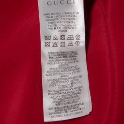 Gucci Red Logo Patterned Wool Blend Pocket Detail Mini Dress M