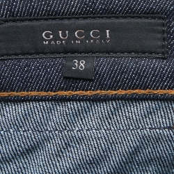 Pre Owned Gucci Dark Blue Denim Pocket Chain Detail Jeans S Waist 28"