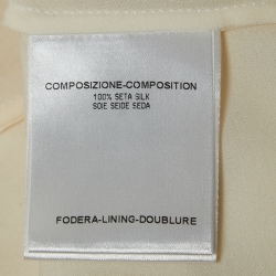 Pre Owned Gucci Cream Silk Floral Appliqued Button Front Shirt Blouse M