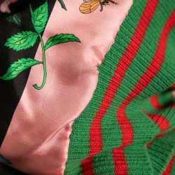 Gucci Green Ghost Patterned Wool Reversible Cardigan M