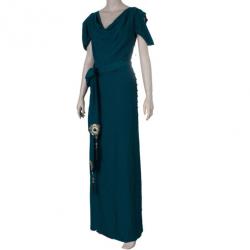 مملوكة مسبقًا فستان غوتشي أخضر مزخرف S