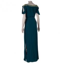 مملوكة مسبقًا فستان غوتشي أخضر مزخرف S