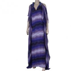 Pre Owned Gucci Amethyst Embellished Long Kaftan M