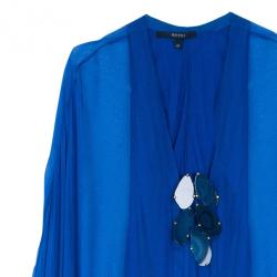 مملوكة مسبقًا قفطان غوتشي أزرق مزخرف طويل S