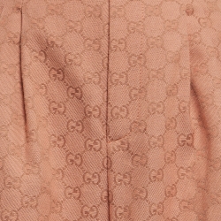 Pre Owned Gucci Pink GG Jacquard Wide-Leg Cropped Pants S