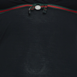 Pre Owned Gucci Black Modal Gathered Long Sleeve Top S