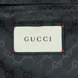 Gucci Black GG Monogram Jacquard Detachable Hood Windbreaker L