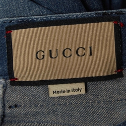 Gucci Blue Washed Denim Flared Jeans S Waist 24"