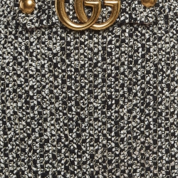 Pre Owned Gucci Black 'Blind For Love' Embroidered Tweed Buckle Detail Mini Skirt M