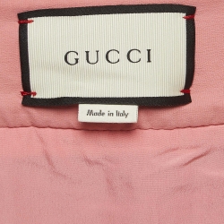 Pre Owned Gucci Black 'Blind For Love' Embroidered Tweed Buckle Detail Mini Skirt M