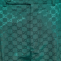 Pre Owned Gucci Green GG Jacquard Trousers M