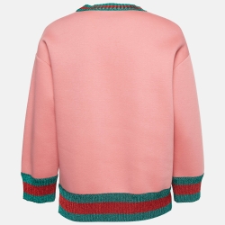 Pre Owned Gucci Pink Life Is Gucci Spray Painted Cotton Sweatshirt M