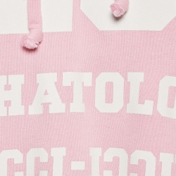 Pre Owned Gucci Pink Printed Cotton Oversized Hoodie S