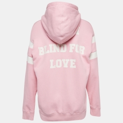 Pre Owned Gucci Pink Printed Cotton Oversized Hoodie S
