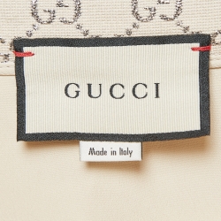 Pre Owned Gucci Cream GG Jacquard Wool Blend Mini Skirt S