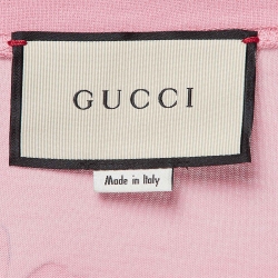 Pre Owned Gucci Pink Deer and Floral Print Cotton T-Shirt XS