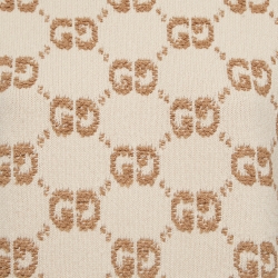 مملوكة مسبقًا Gucci Beige GG Wool Knit Mini Dress L