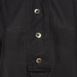 Gucci Black Eyelet Embroidered Cotton Short Dress S