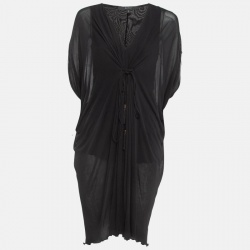 Gucci Black Jersey V Neck Kaftan Midi Dress S