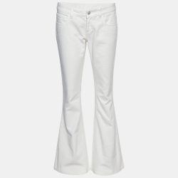 Pre Owned Gucci White Denim New Flare Jeans S/Waist 31"