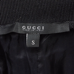 Pre Owned Gucci Black GG Web Pattern Synthetic Track Pants S