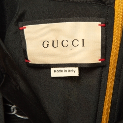 Pre Owned Gucci Multicolor Equestrian Printed Silk Pleated Midi Dress M