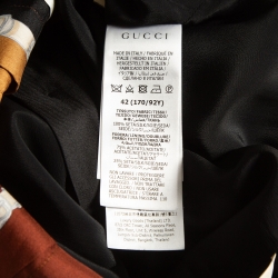 Pre Owned Gucci Multicolor Equestrian Printed Silk Pleated Midi Dress M