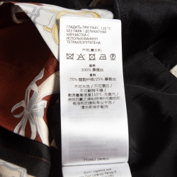 Pre Owned Gucci Multicolor Equestrian Printed Silk Pleated Midi Dress M