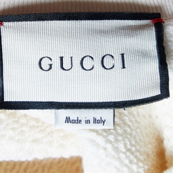 مملوكة مسبقًا Gucci Cream Gucci Lamb Patch Cotton Oversized Sweatshirt S