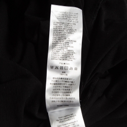 Pre Owned Gucci Black Logo Print Cotton T-Shirt XS