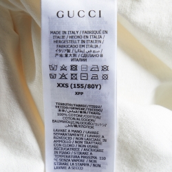 Pre Owned Gucci Ivory Strawberry Gucci Print Cotton Crew Neck T-Shirt XXS 