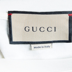 Pre Owned Gucci Ivory Strawberry Gucci Print Cotton Crew Neck T-Shirt XXS 