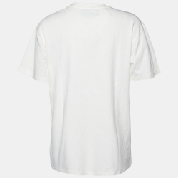 Pre Owned Gucci Ivory Strawberry Gucci Print Cotton Crew Neck T-Shirt XXS 