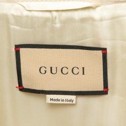 Gucci Beige GG Web Cotton Canvas Hooded Jacket S