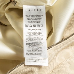 Gucci Beige GG Web Cotton Canvas Hooded Jacket S