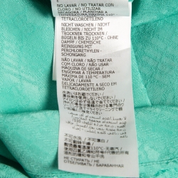 Pre Owned Gucci Turquoise Green GG Web Silk Shirt M