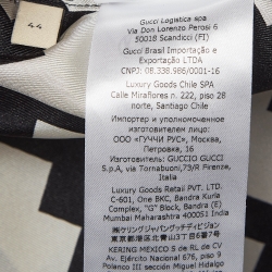 Pre Owned Gucci Black & White Printed Silk Pajama Shirt M